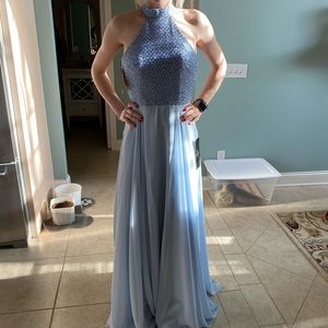 Perriwinkle High Neck Dress